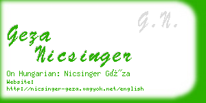 geza nicsinger business card